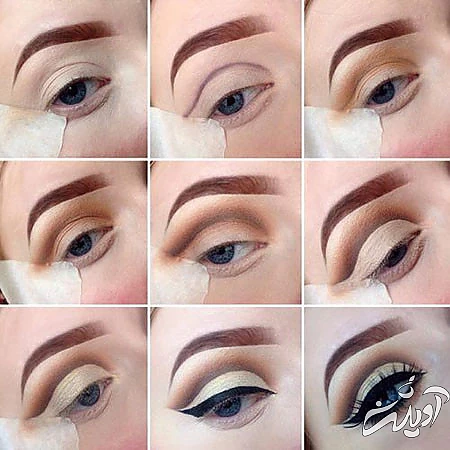 آرایش چشم کات کریس, مدل سایه چشم خطی, نحوه انجام آرایش چشم